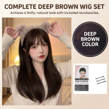 (Dark brown) Japan Style Wig 50cm Straight Synthetic Hair
