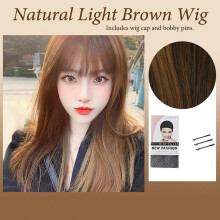 (Light brown) Japan Style Wig 50cm Straight Synthetic Hair