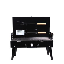 Portable Charcoal Grill Stainless Steel Folding BBQ for Outdoor Camping Picnic Easy Clean Ref: 9088