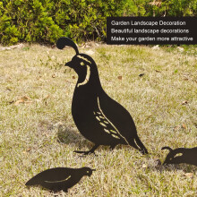 Handcrafted Metal Quail Set for Patio