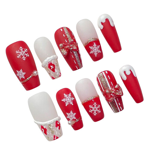 (S) Stage Xmas Nails - Red & White, Easy Apply 2