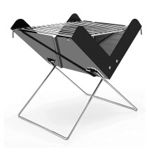 Portable Charcoal BBQ Grill Stainless Steel Foldable Outdoor Barbecue Grill for Camping Cooking