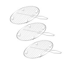 3pcs Round BBQ Grill Mesh Set Iron Cooking Grate Prevents Food Falling for Outdoor Camping