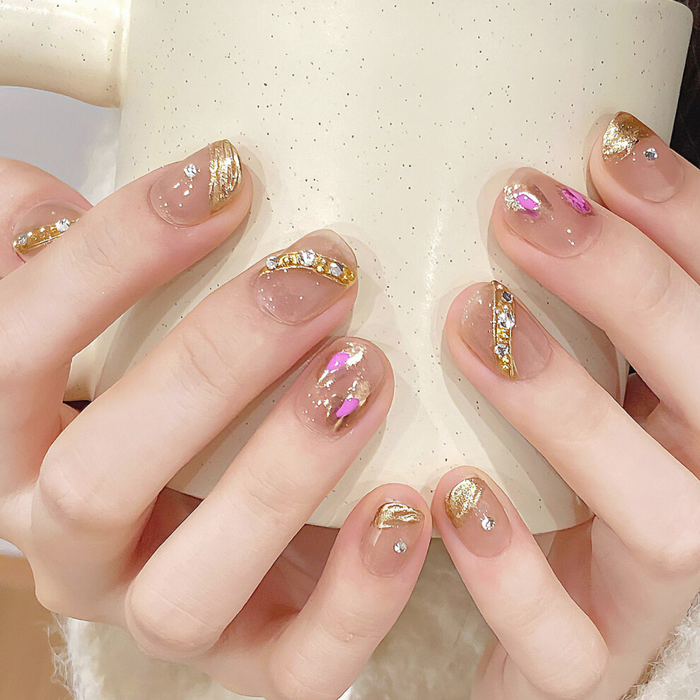 Roc-Electron (Xs) Glitter Square Fake Nails For Daily & Parties