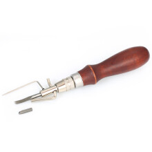 5-in-1 Pro Leathercraft Groover & Creasing Tool Set, Adjustable Steel & Wood Hand Tool