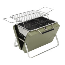 Portable Charcoal Grill and Small BBQ Smoker, Lightweight 2 in 1 for Camping Picnic Backyard Outdoor Cooking (Green)