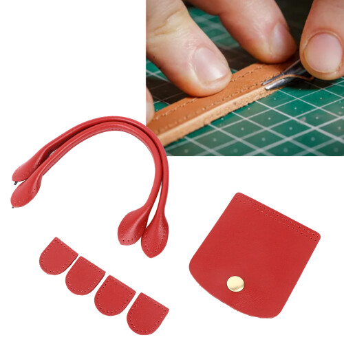 Red Leather Purse Strap, Flip Cover Zipper Stopper