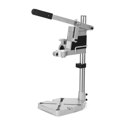 Adjustable Drill Stand Clamp Base Frame for Electric Drills, Silver