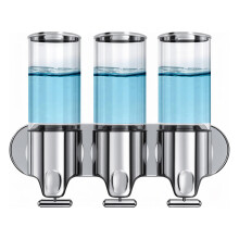 3-in-1 Wall Mounted Shower Soap Dispenser 3x500ml Transparent