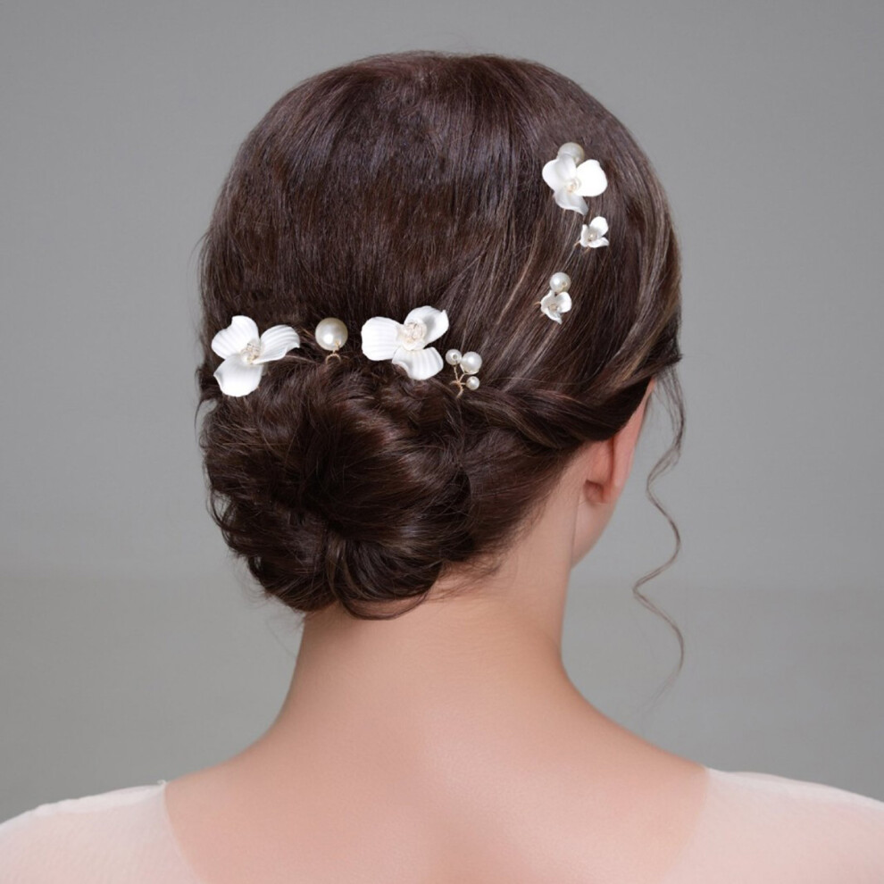 Reach-Tools Ceramic Flower U-Shape Hairpin - Luxurious Hair Jewelry