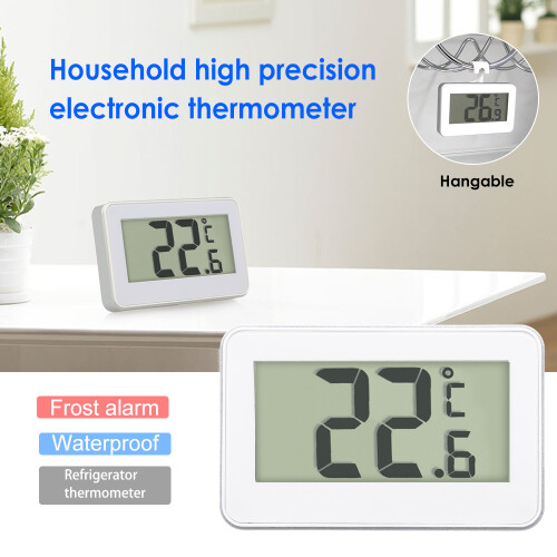 Digital LCD Refrigerator Thermometer - Celsius/Fahrenheit, Frost Alert, 6.8cm 2