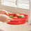 (Clear Red) Foldable Microwave Cover for Storage & Reheating 5