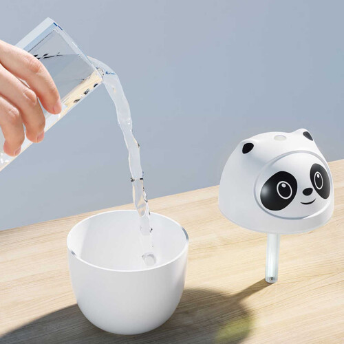 (White temperament) 220ml Panda Humidifier & Diffuser for Baby & Gift