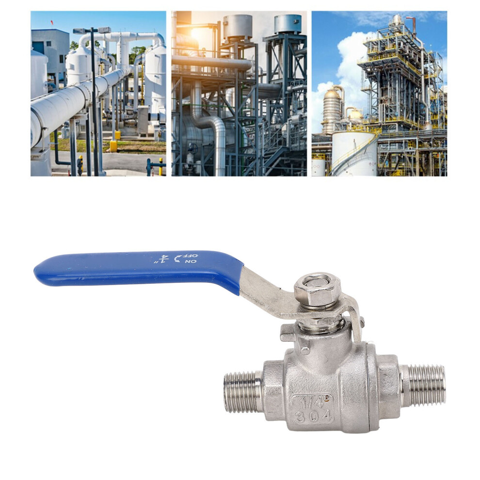 Stainless Steel 1/4In Npt Ball Valve Dn8 2-Piece Straight Fitting Male Thread 3021389425748