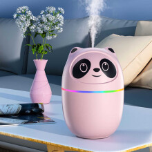 (Pink) 220ml Panda Humidifier & Diffuser for Baby & Gift