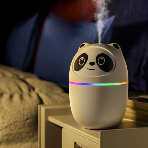 (White temperament) 220ml Panda Humidifier & Diffuser for Baby & Gift 1