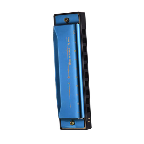 C Key Diatonic Harmonica with Mirror Surface, 10 Holes, ABS Reeds