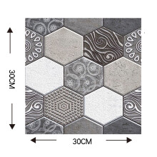 Wasserabweisende selbstklebende PVC-Tapete für Küche und Bad 60cm x 60cm