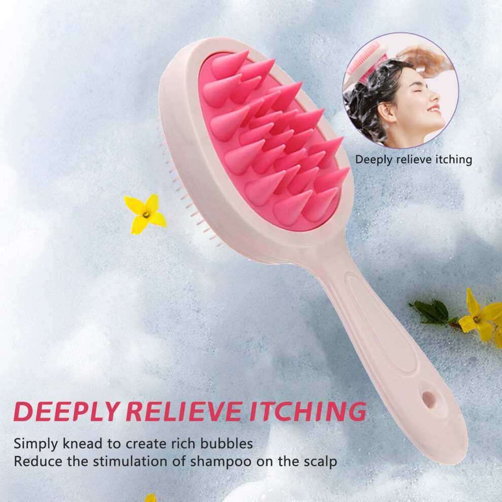 Dcph-Clothing (Pink) Scalp Massager Brush With Soft Bristles For Hair Care