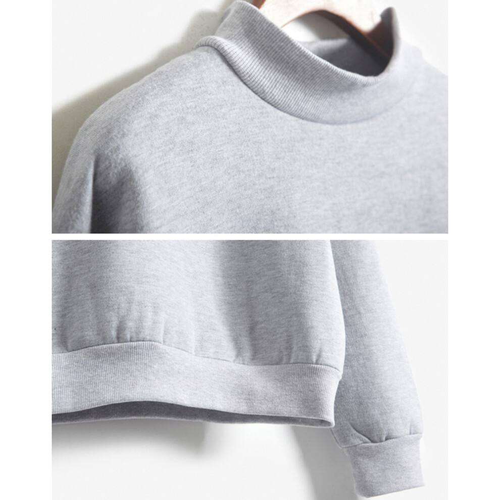 (Gray, S) Women\'s Solid Pullover Sweatshirt