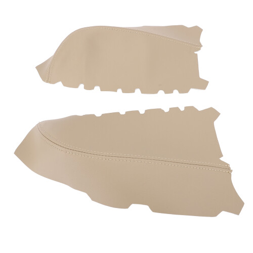 Front Door Panel Armrest Cover Beige Microfiber Leather Durable Scratch-Resistant