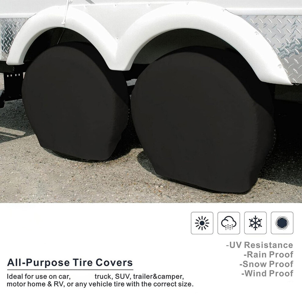 Weatherproof Tire Wheel Covers 2Pcs 36-38In For Car Suv Truck Sun Protection 6921389428756