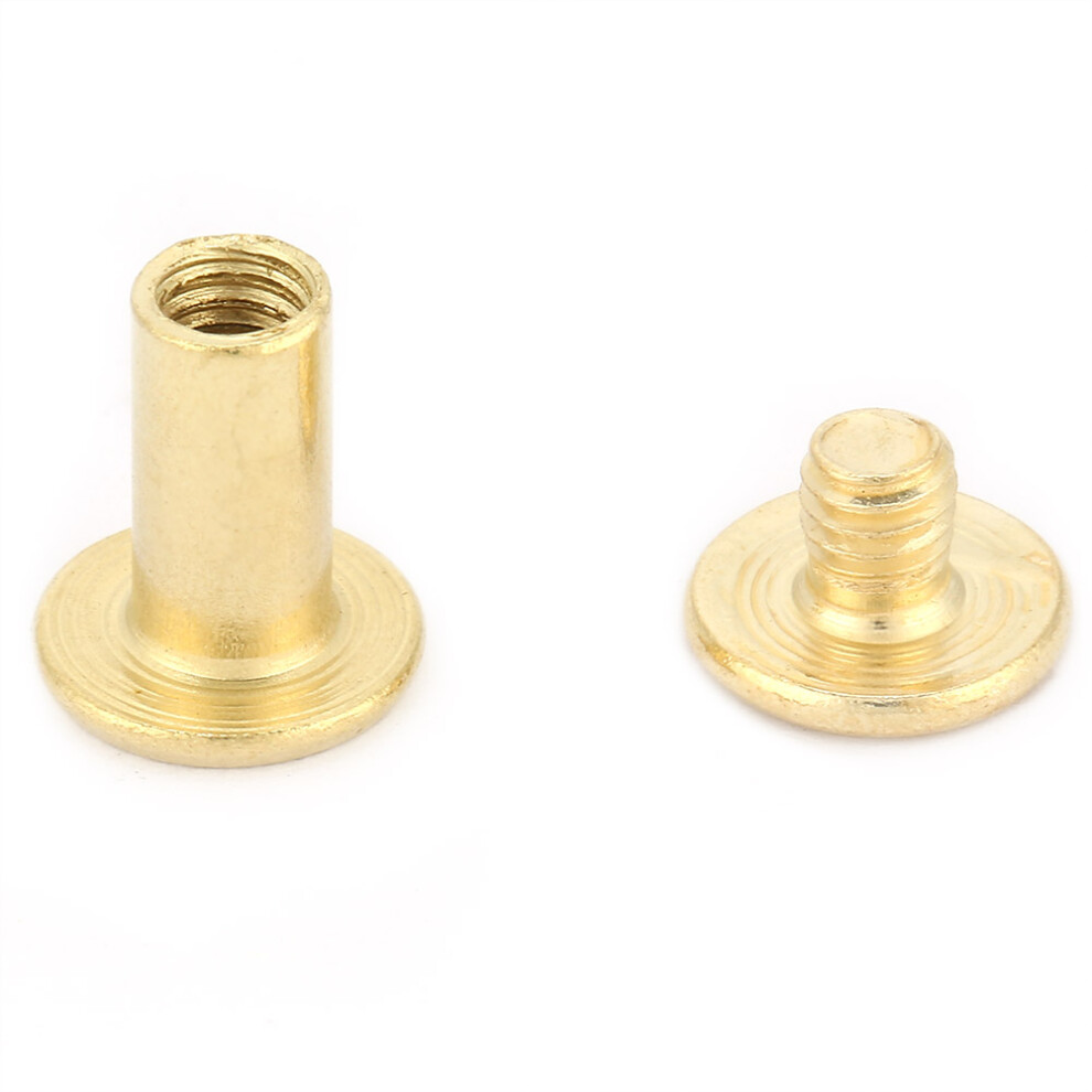 20Pcs M5 Flat Head Book Album Rivets Screws, Durable Copper, 14Mm 9361389429341
