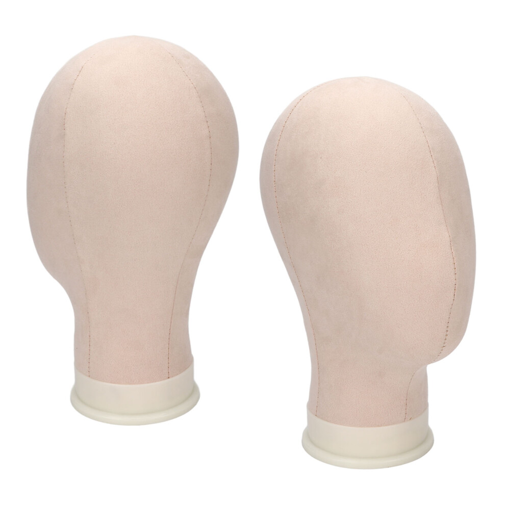 Unisex 11.8 Inch Canvas Block Wig Head, Velvet & Abs, 54Cm Circumference