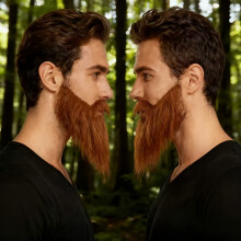 (Brown) Simulated Goat Beard with Ear Loops, a Unique Fake Beard Ideal for Holiday Outfits, Themed Parties Featuring Fake