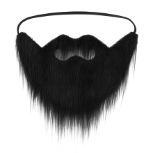 (Black) Simulated Goat Beard with Ear Loops, a Unique Fake Beard Ideal for Holiday Outfits, Themed Parties Featuring Fake