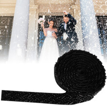 Ruban de perles DIY 1,5cm, décor couture - Perles doubles huit noires