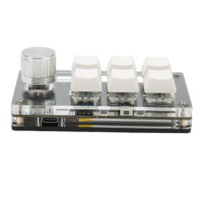 6 Key Mini Mechanical Keypad with Knob, Blue Switch, Wired & Wireless, 1100mAh Battery