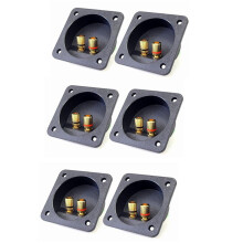 DIY Home Car Stereo Screw Cup Connectors Subwoofer Plugs 2-Way Speaker Box Terminal Binding Post, 6 Pcs Black