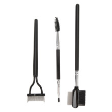 3Pcs Eyelash Comb & Eyebrow Brush Set Stainless Steel, 138x30mm