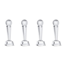 4 Pcs 9 X 2.8 Inch Crystal Glass Trophy for Adults Kids Tournament Table Desktop Decor