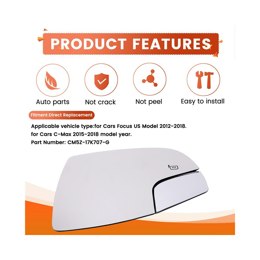 Left Heating Function Rearview Mirror Glass Replacement Wing Mirror Cm5z-17K707-G For Focus C-Max 6032767864339