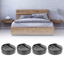 8 Round Plastic Bed Leg Risers Black