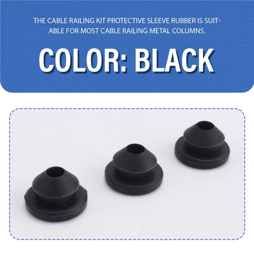 100PCS Cable Railing Rubber Grommets for 1/8Inch 5/32Inch 3/16Inch Cable for Metal Cable Railing Posts,Cable Railing Kit 2