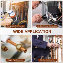 5-in-1 HVAC Repair Tool, 2PCS Air Conditioner Copper Pipe Tube Expander Soft Copper Tubing Swaging Tool
