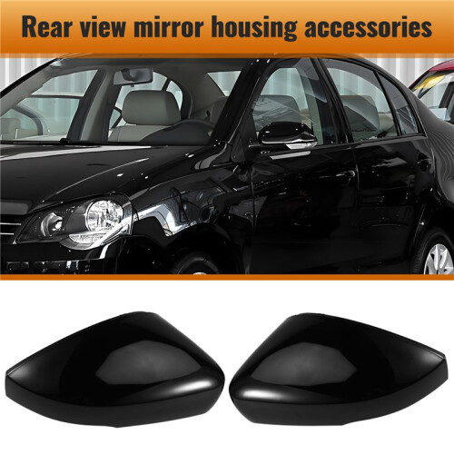 Rearview Side Mirror Cover Caps Shell Replacement for    MK5 5 6R 6C 2009-2017 Black