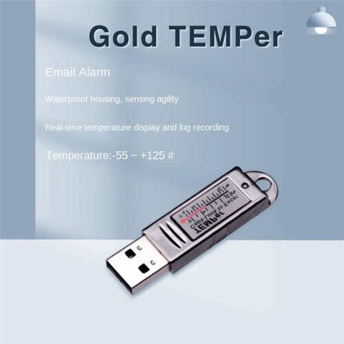 USB-Termometer Datortemperatursensor Temperatursond Akvariumindustri Fjärrmonitor Guld TEMPer 1