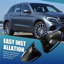 Horned Style Side Rear View Mirror Cover Trim for W205 W213 W222 A0998110122 A0998110222 Black
