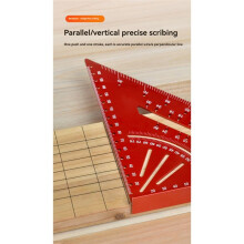 Woodworking Triangle Ruler Aluminum Alloy Woodworking Special Right Angle Ruler 7inch Metric 90 Degree Angle Ruler Black