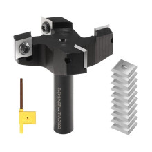 Spoilboard-Fräser, 1/2-Zoll-Schaft, 4-Flügel-Einsatz, Planfräser, Plattenabflachungsfräser, Fräser mit 10 Einsätzen