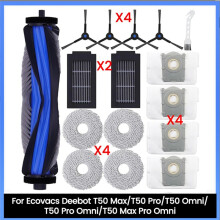 Do Odkurzaczy dla Deebot T50 Max/T50 Pro/T50 Omni/T50 Pro Omni/T50 Max Pro Omni Główna Szczotka Boczna Filtry Mop Worek na Kurz