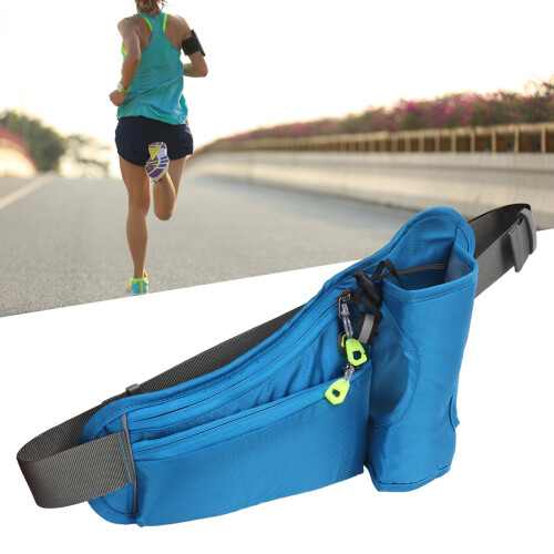 Waterproof Reflective Running Belt Hydration Waist Pack, Blue, Nylon