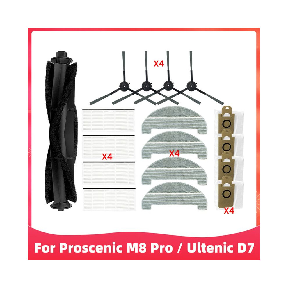 For M8 Pro / Ultenic D7 Robot Vacuum Cleaner Spare Part Main Side Brush Hepa Filter Mop Rag Dust Bags 6031280011923