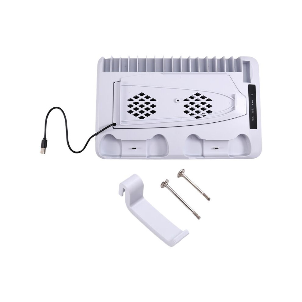 Rgb Cooling Base Gamepad Charging Stand For Ps5 Console Holder Headset Hook Game Cd Storage Rack For Ps5 Disc & Digital 6032462405271
