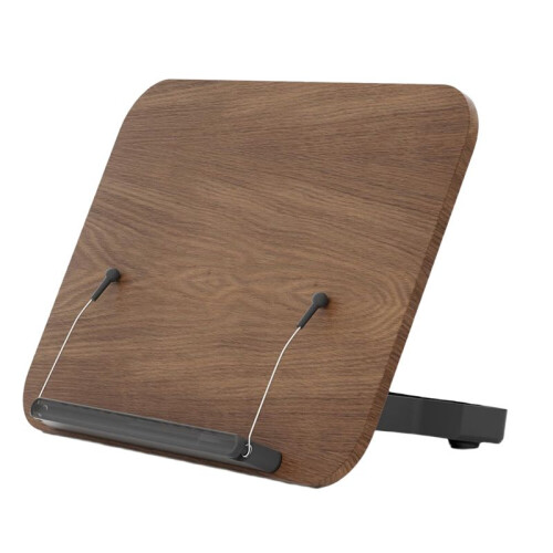 Book Stand for Reading, Adjustable Book Display Stand, Foldable Cookbook Stand with Elastic Page Clips