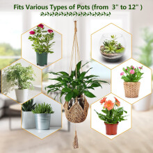 Plant Hanger, Jute Hanging Planter , Handmade Wall Hanging Pot Planters for Indoor Outdoor(Pot NOT Include), 2 Packs